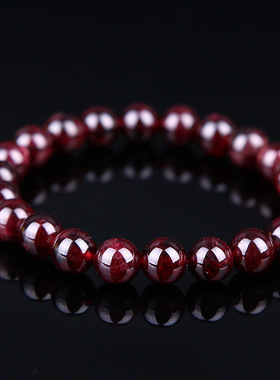 纯天然酒红女人石6-10mm单圈手链