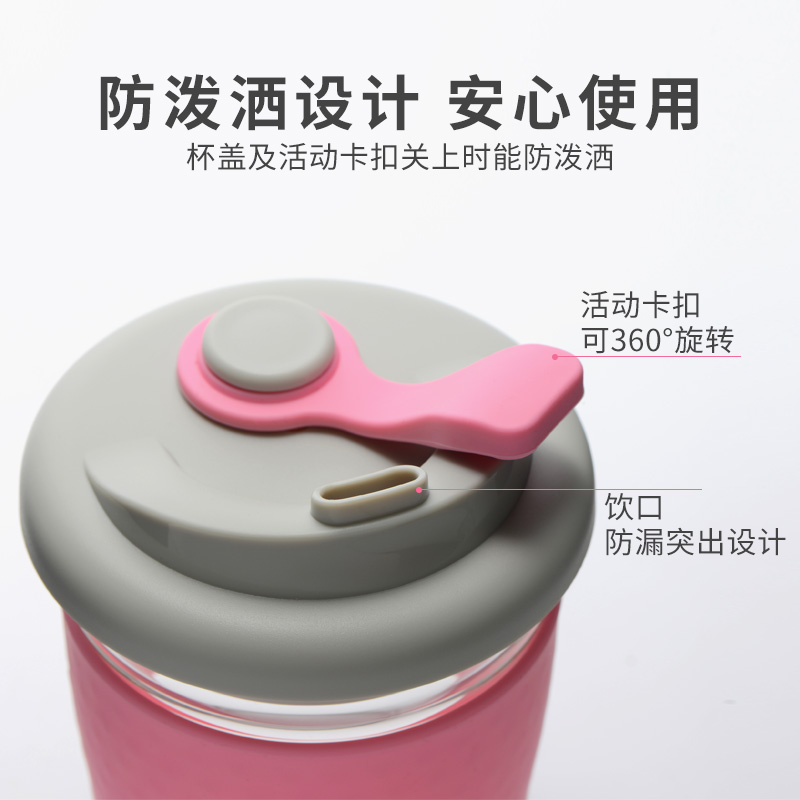 英卓锐高硼硅玻璃咖啡杯随行杯随身杯创意带盖水杯子ins风美式 - 图1