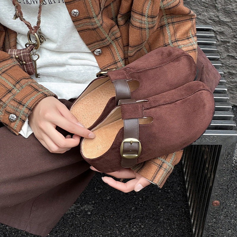 32码起【5.5cm】软底厚底增高勃肯鞋女2025秋休闲外穿包头拖鞋女,淘宝优惠券,粉丝福利购,淘宝优惠卷