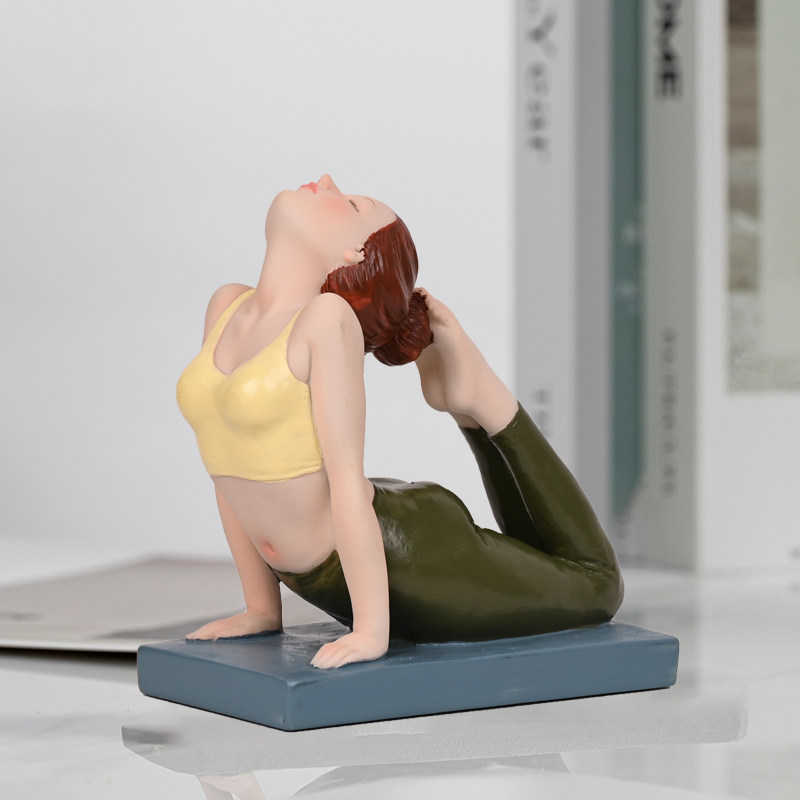 可爱少女瑜伽创意客厅小摆件卧室房间布置摆设家居装饰品结婚礼物