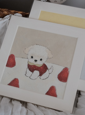 Hi Lovely.正版授权皮革插画原创治愈系动物系列微喷装饰画