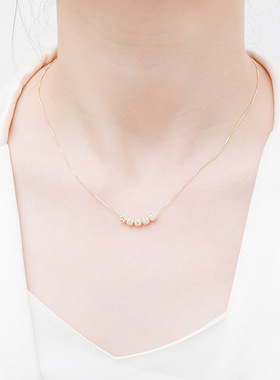 闪亮五福临门纯银项链颈链锁骨链女款女2025款百搭高级感轻奢吊坠