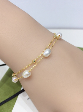 天然淡水珍珠诸暨山下湖手链多圈