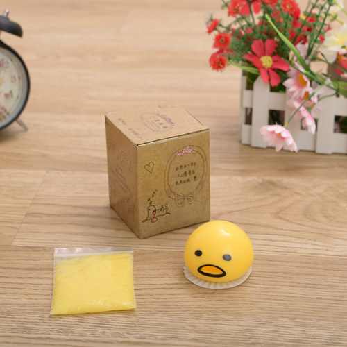 抖音懒蛋蛋玩具会吐蛋黄君呕吐蛋黄哥奶黄包捏捏乐恶心蛋动漫周边 - 图1