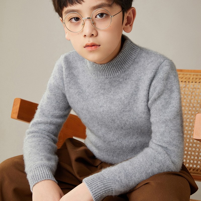 儿童羊毛衫半高领男童装秋冬加厚保暖毛衣女童宝宝纯色打底毛衫潮,淘宝优惠券,粉丝福利购,淘宝优惠卷