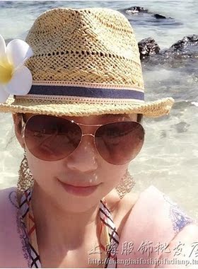 草帽手工英伦风沙滩男女款小礼帽