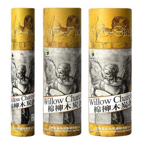 马利棉柳木炭条国画打稿素描绘画速写炭笔美术生专用炭精条碳条粗 - 图3