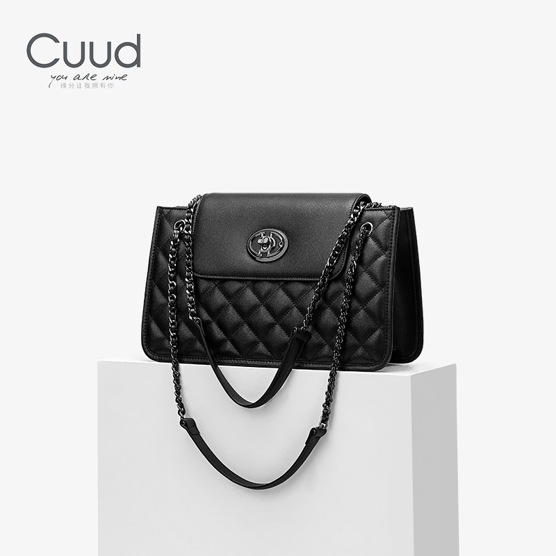 【专柜】Cuud女包包2026新款时尚菱格腋下托特包牛皮链条单肩大,淘宝优惠券,粉丝福利购,淘宝优惠卷