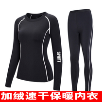 Outdoor Thermal Underwear Women Men Sports Ski Riding Speed Dry Suit Plus Suede Warm Perspiration Functional Underwear Autumn Pants