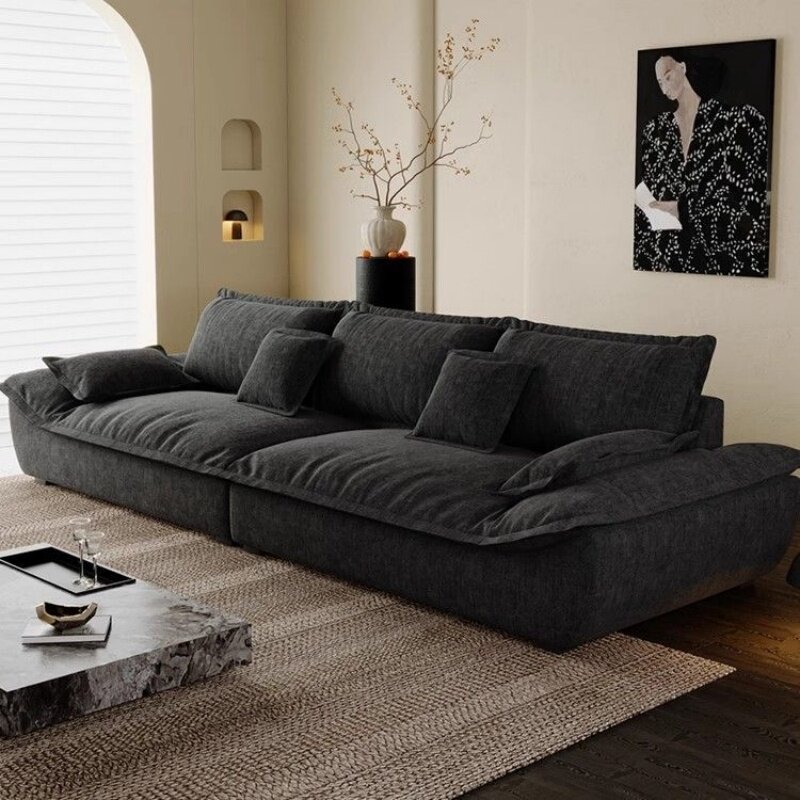 复古帆船沙发小户型组合办公寓客厅大坐深可拆洗雪尼尔绒布艺沙发