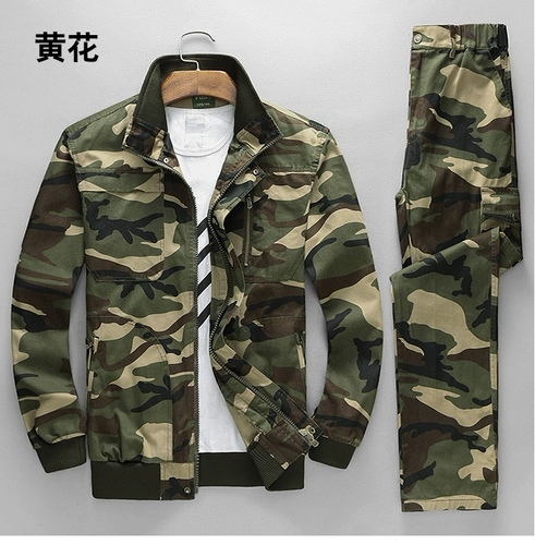 Осенний износостойкий хлопковый камуфляжный комбинезон, защита от ожогов, увеличенная толщина