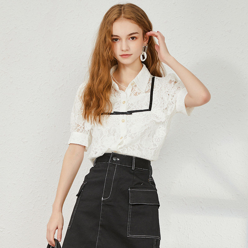  简朵蕾丝衫/雪纺衫