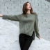 Jane 2019 mùa thu mới màu rắn áo len hoang dã áo len lỏng phong cách châu Âu và Mỹ ấm áp nữ H73121 - Đan Cardigan