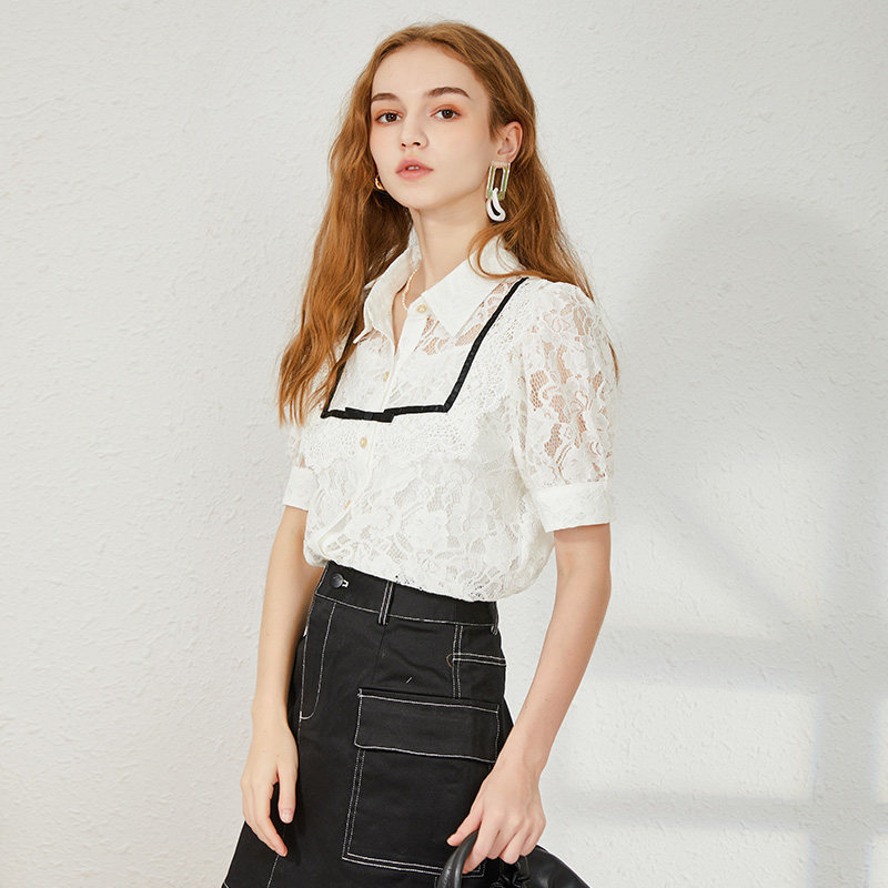  简朵蕾丝衫/雪纺衫
