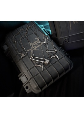 巴斯蒂内利 Bastinelli 长款银饰项链 925纯银 死神别针 法国手工