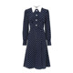 Vogel British LKB ຍີ່ຫໍ້ໃຫມ່ໃນພາກຮຽນ spring ແລະ summer temperament peak collar retro polka dot ພິມເພັດປຸ່ມເພັດ elegant dresses elegant