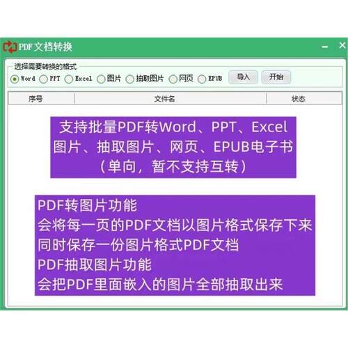 PDF批量处理工具格式转换合并拆分压缩大小去水印加水印软件工具 - 图0