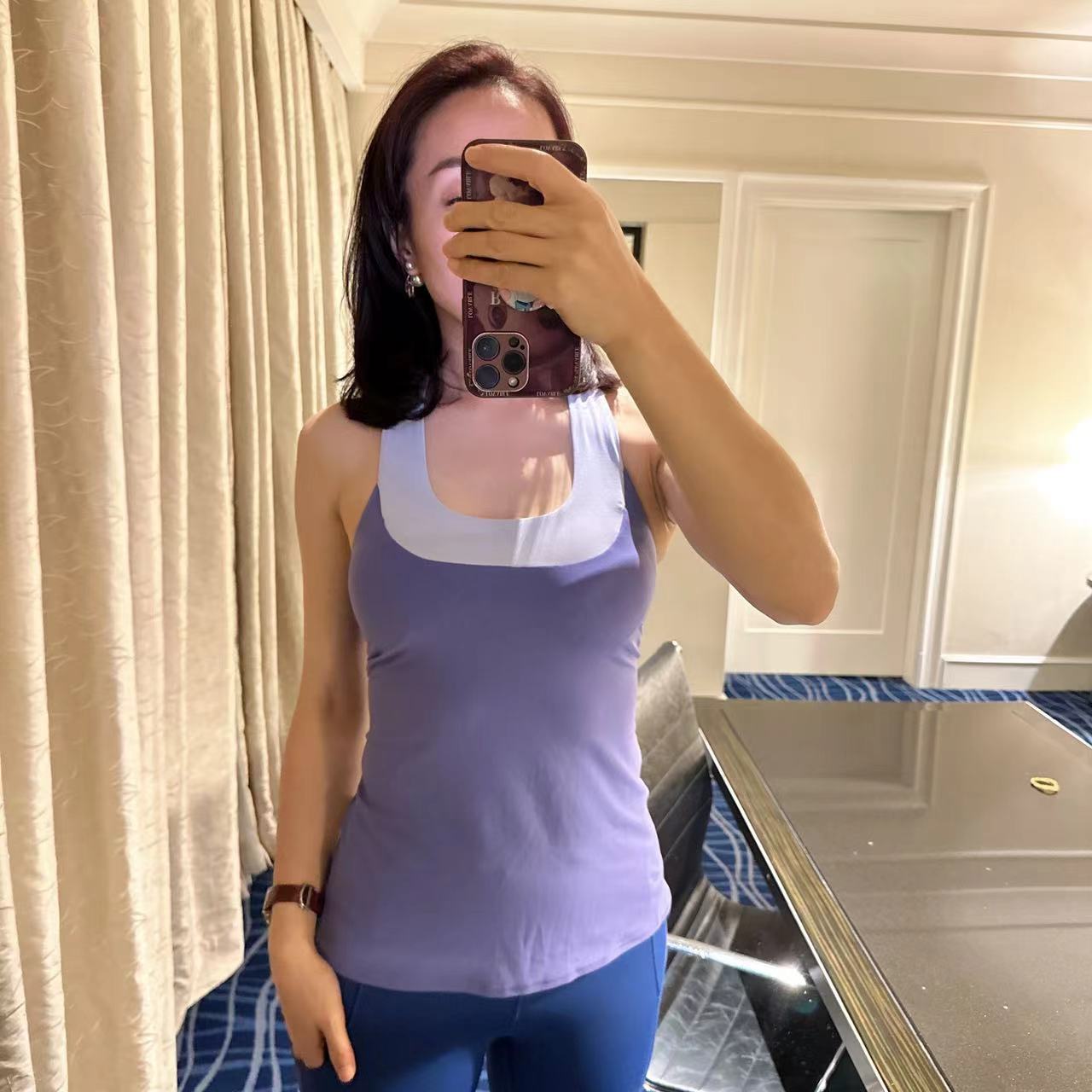 lululemon throwback scoop neck tank女士运动背心含胸垫-图3