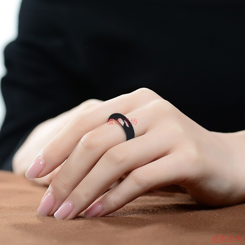 Fine ink jade ring, jadeite ink jade ring, same style for men and women, ice jade plain ring, bracelet