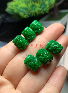 干青翡翠色路路通转运散珠