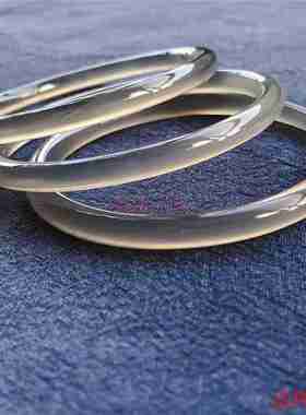 玉手镯天然玛瑙烟紫色圆条叮当