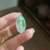 Fine emerald-colored Dulong jade ring, ice type Piaoyang green jade ring, ice green ring, men's and women's hand accessories