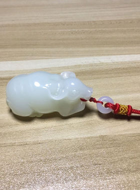 真品青白玉男士女士立体雕刻把玩