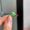 Boutique Burmese jade ice waxy green round cabochon ring for women 925 silver ring bracelet