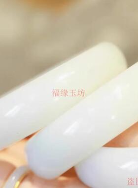 精品原创和田玉手镯俄料白玉糖白宽版手镯女款玉石镯子送礼盒