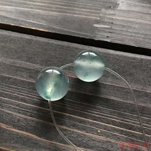 新品缅甸翡翠色珠子冰种飘花单珠散蓝花玉珠转运珠坠子锁骨链吊坠 - 图1
