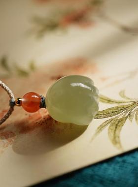 萌宠和田玉猫爪可爱招财吊坠配件