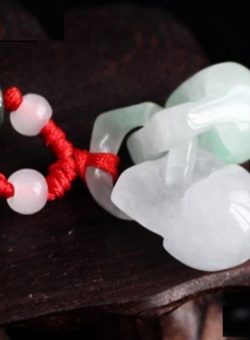 情侣翡翠同心锁男女款长寿玉吊坠