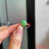 Boutique Burmese jade ice waxy green round cabochon ring for women 925 silver ring bracelet