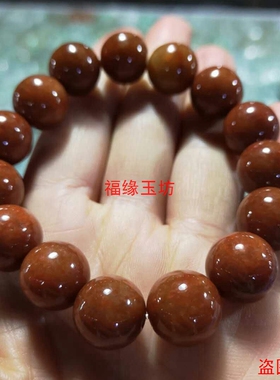 缅甸A货男女款红翡散珠玉石手链