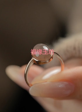 烟紫和田玉戒指女纯银正品翡翠玉石小众高级感新中式