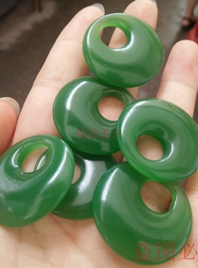 和田碧玉面包圈锁骨链高高偏心