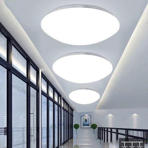 吸顶灯LED超亮家用客厅卧室灯具圆形楼梯阳台过道全白面包灯圆灯 - 图1