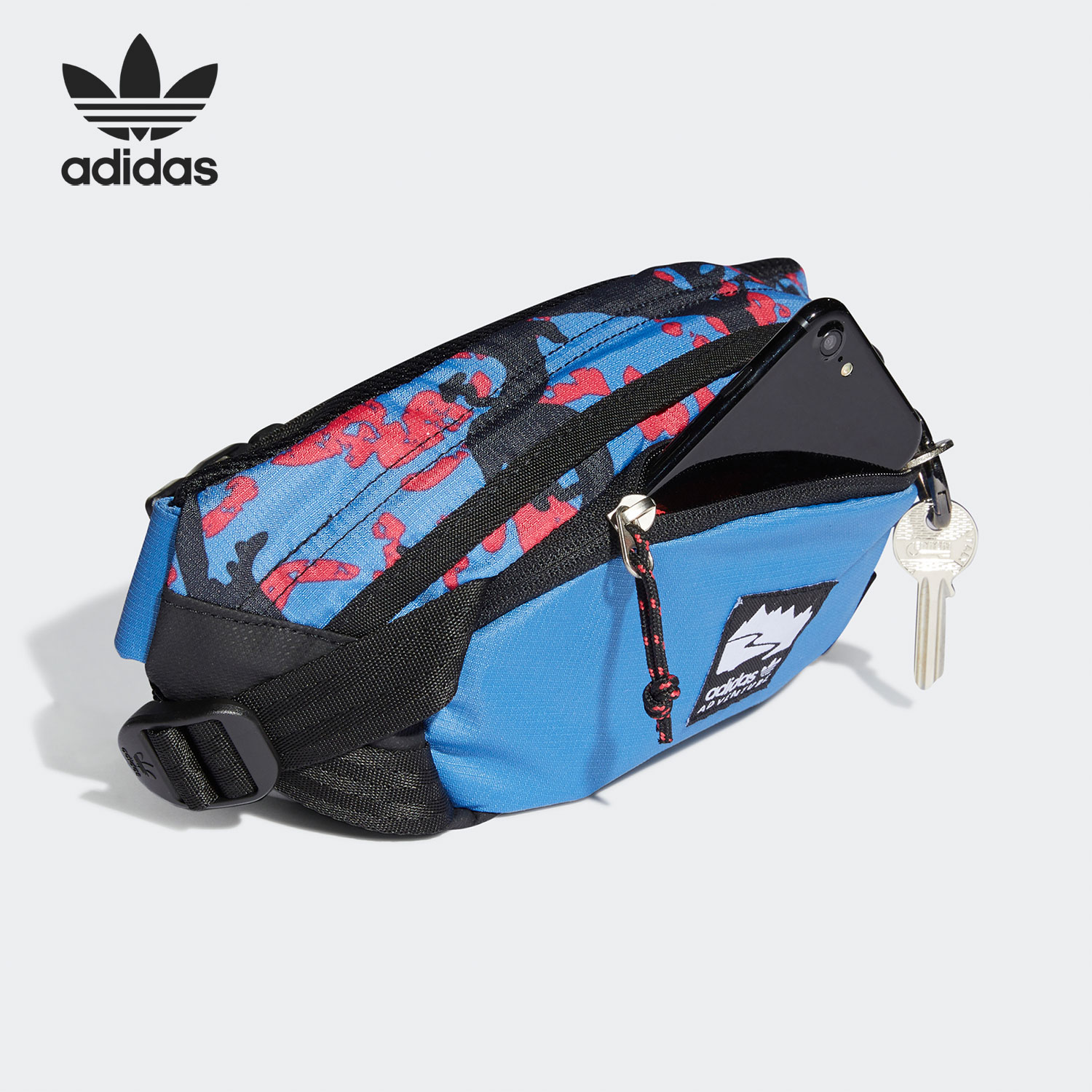 Adidas/阿迪达斯正品三叶草男女喷溅式印花可调节腰包挎包 H22727 - 图2