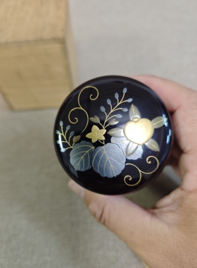 日本进口中古正品实木漆器手工金莳绘茶枣茶入茶道具