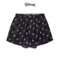 EVA Lily Silk cross printed flat angle pants lovers pants loose and breathable pure cotton Aropants Cigarette Smoke