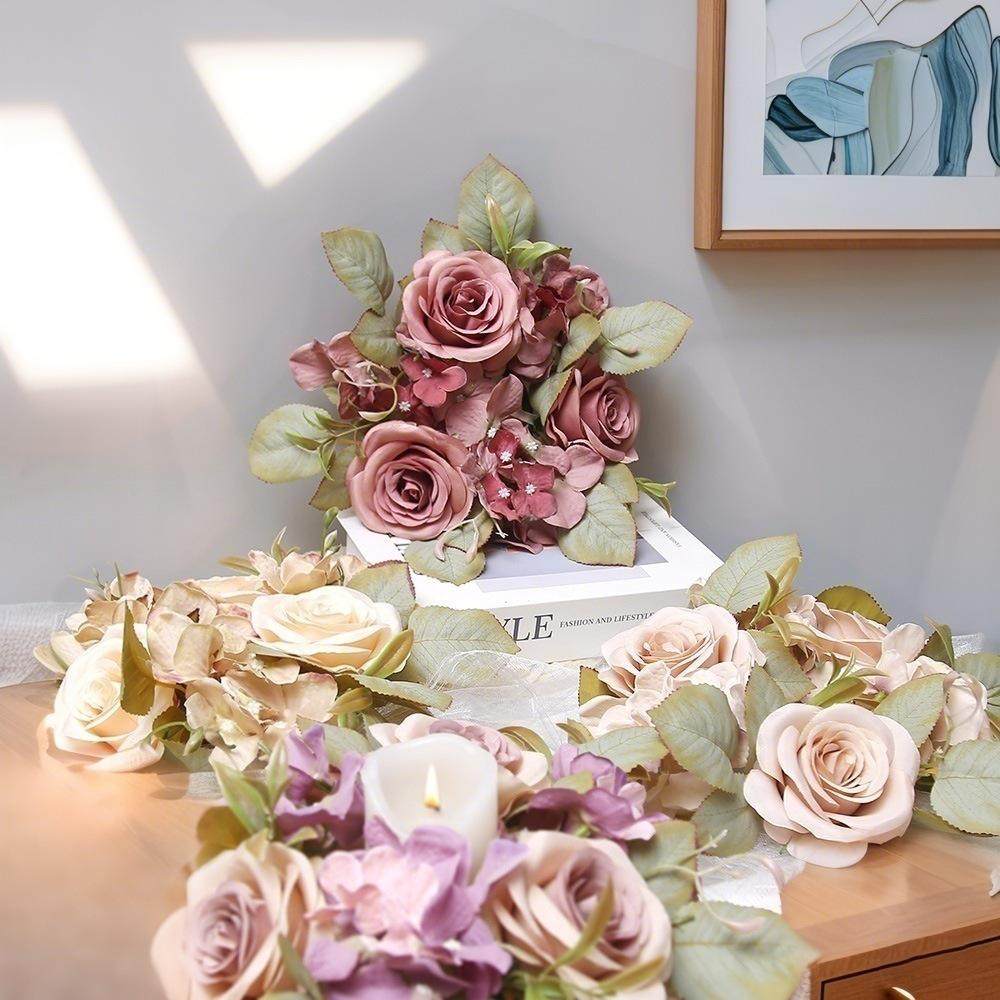 仿真花玫瑰花环绣球烛台花环小清新ins婚庆家居摄影客厅摆件假花,淘宝优惠券,粉丝福利购,淘宝优惠卷