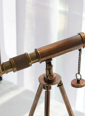 望远镜书房书桌复古怀旧装饰摆件