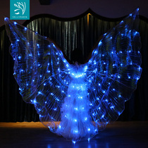 Dancer LED luminous 6 color chic dance wings to perform luminous props belly dancing luminous wings cloak 18 #