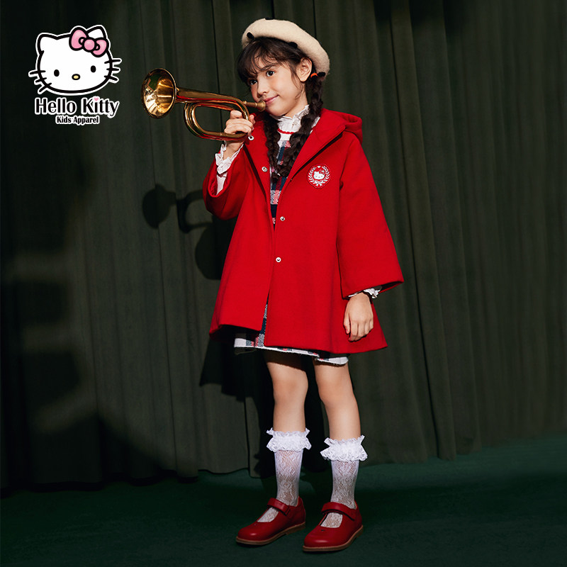 hellokitty童装2020秋冬毛呢大衣 hellokittykidsapparel呢大衣