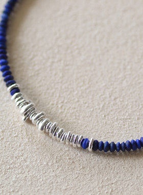 青金石碎银珠手链女生礼物