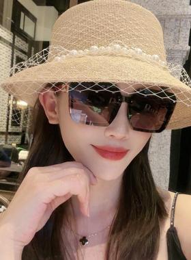 菲鹰鸟轻奢太阳镜经典方框女士墨镜防紫外线偏光镜遮阳大脸显瘦