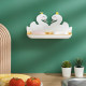 Hole-free wall-mounted household cartoon double-grid storage rack