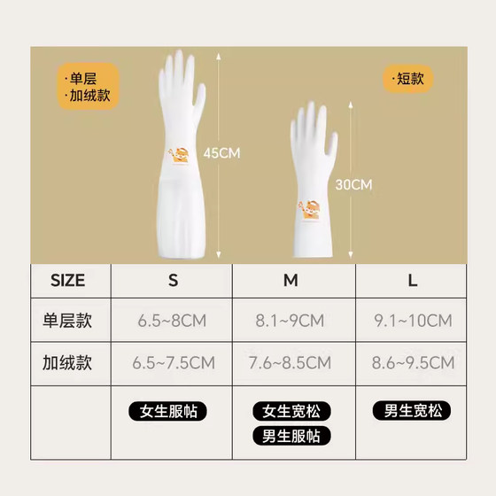 Dishwashing gloves non-slip, durable, watertight rubber