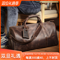 European And European Bull Leather Mens Suitcases Outdoor Camping Travel Bag Genuine Leather Large Capacity Boarding Bag For Short Journey Luggage Bags