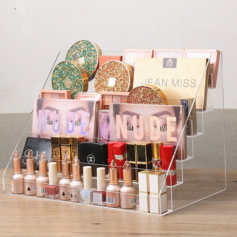 梳妆台阶梯亚克力眼影盘收纳盒口红指甲油化妆品桌面展示置物架女,淘宝优惠券,粉丝福利购,淘宝优惠卷